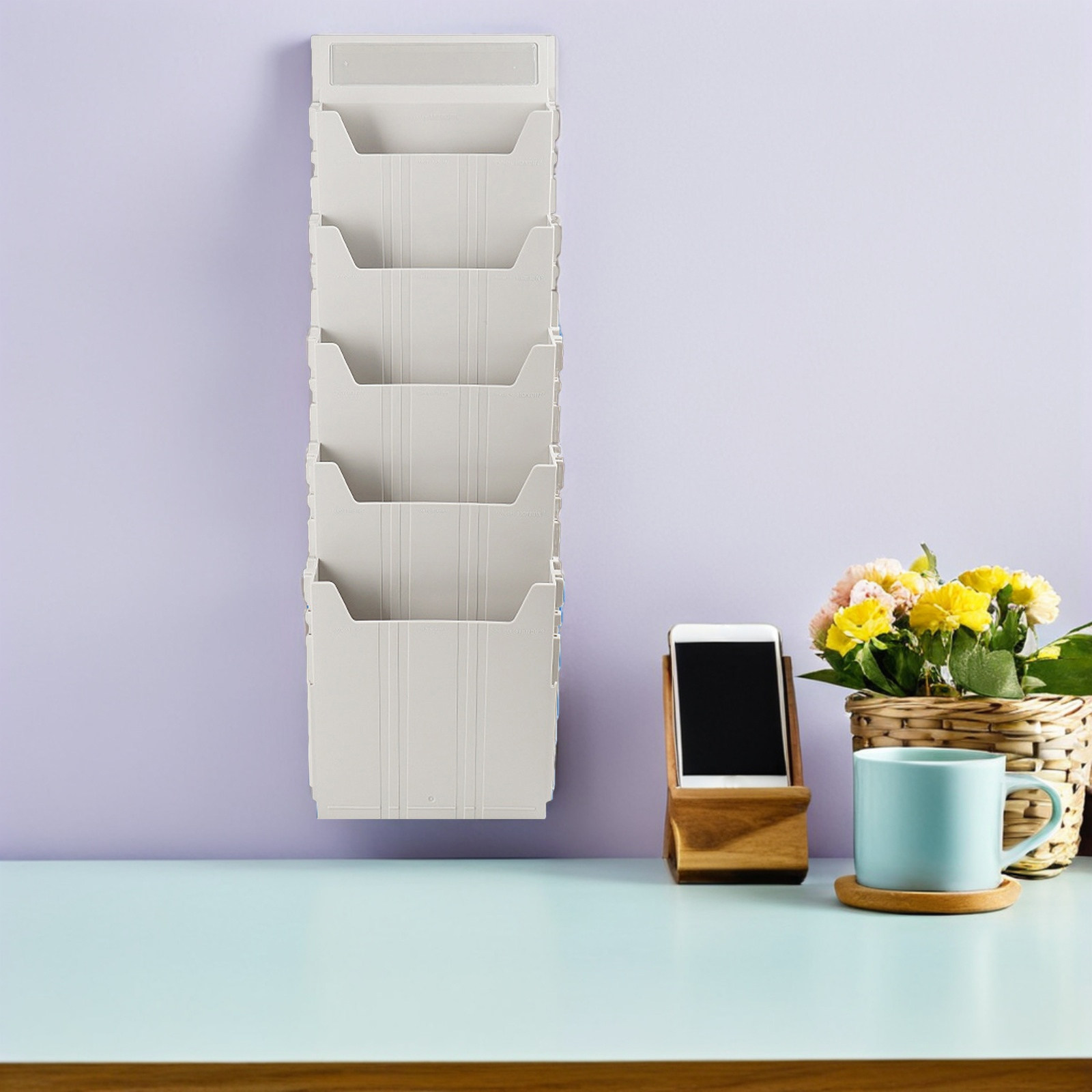 Wall Mounted File Organizer Ad - Magazine Holder Rack ulasan dan harga
