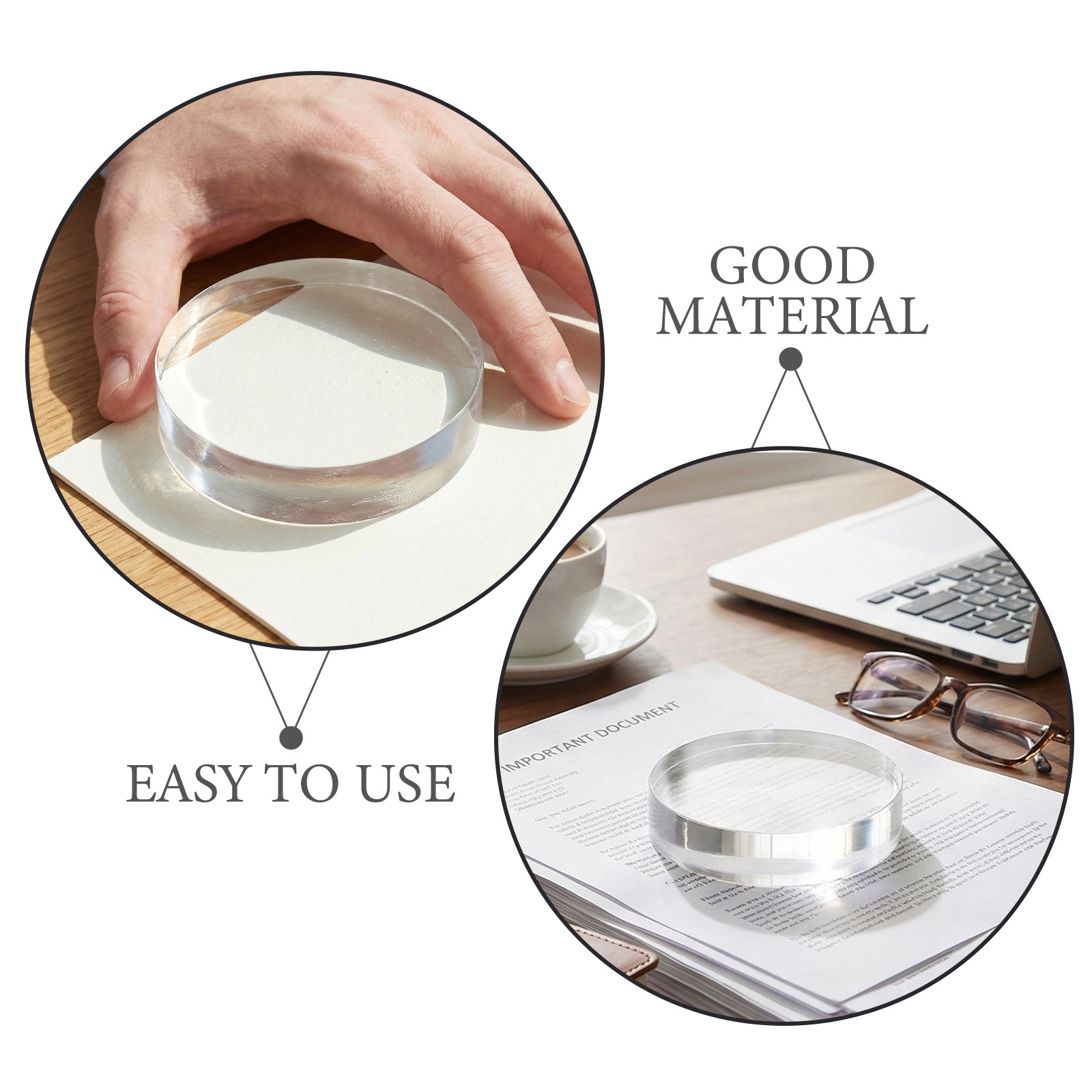 3.15 Inch Round Clear Crystal  - Book Weight Glass ulasan dan harga