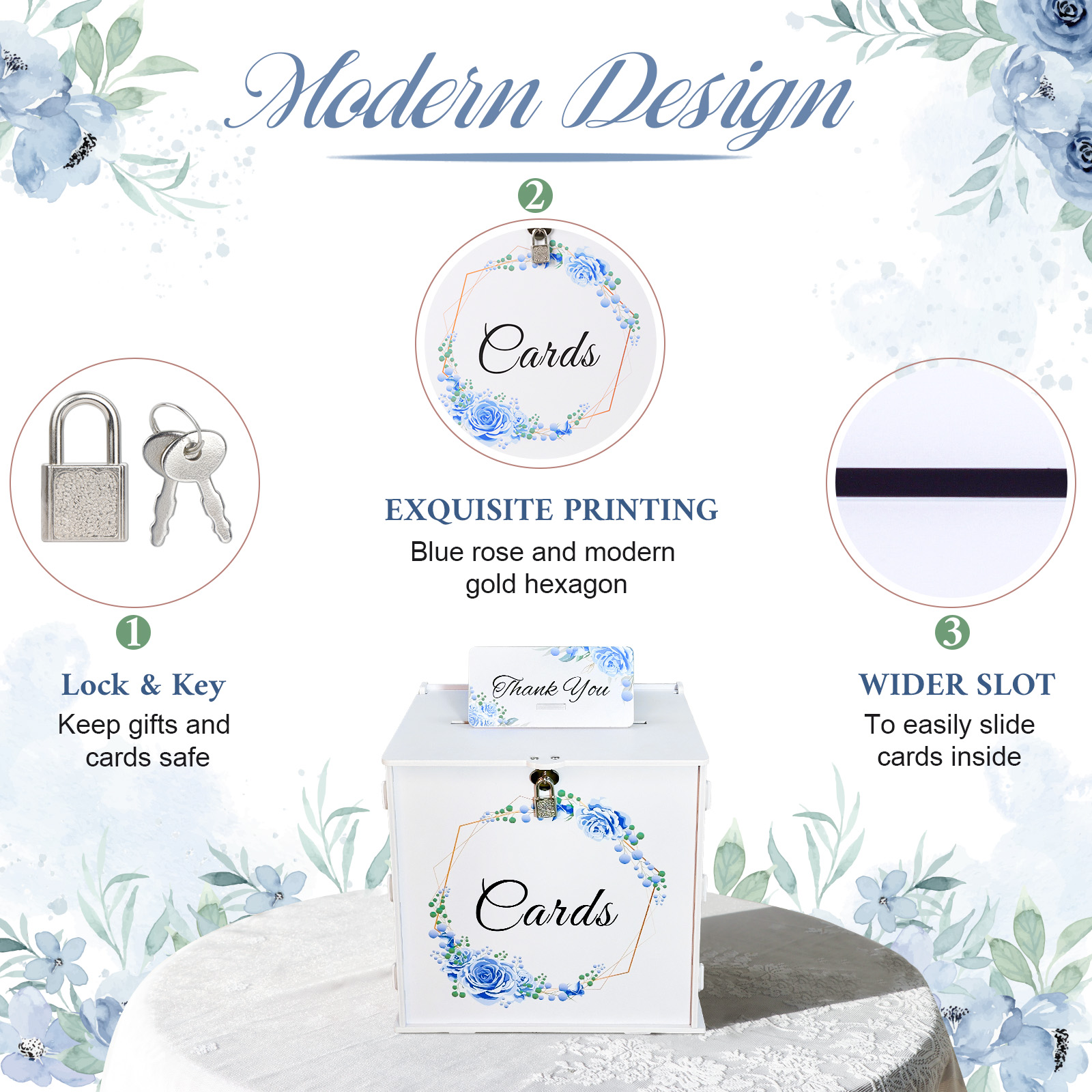 White Wedding Card Box with Lo - Card Index Box ulasan dan harga