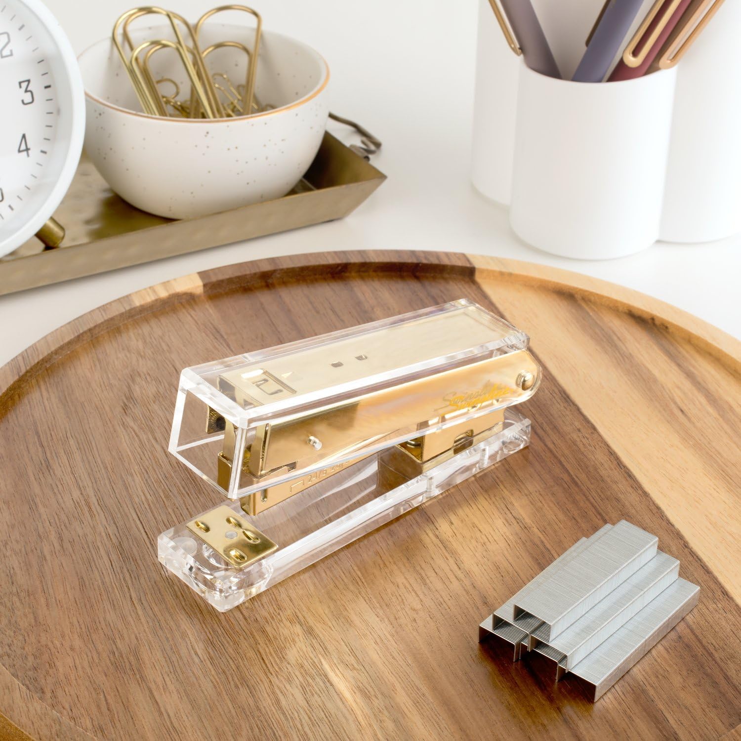 Clear Acrylic Gold Stapler, 20 - Stapler Half Strip ulasan dan harga