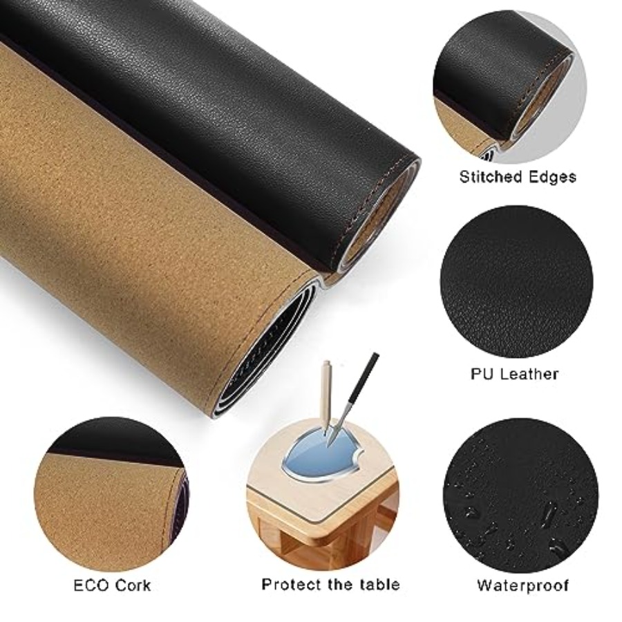63x31.5 Leather Desk Mat XXL L - Leather Desk Pad ulasan dan harga