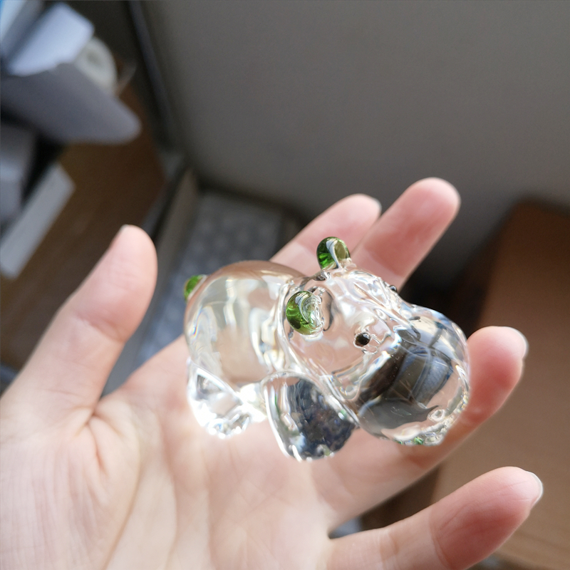 1PC Crystal Hippo Figurine Col - Paper Weight Crystal ulasan dan harga