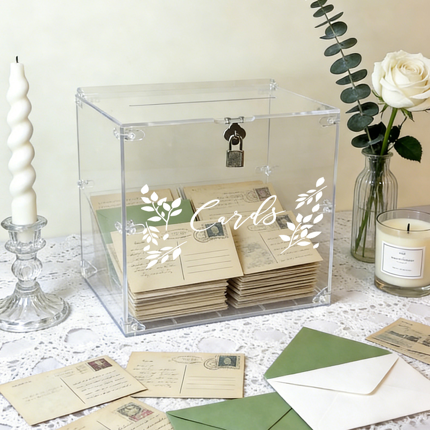 Acrylic Wedding Card Boxes wit - Card Index Box ulasan dan harga