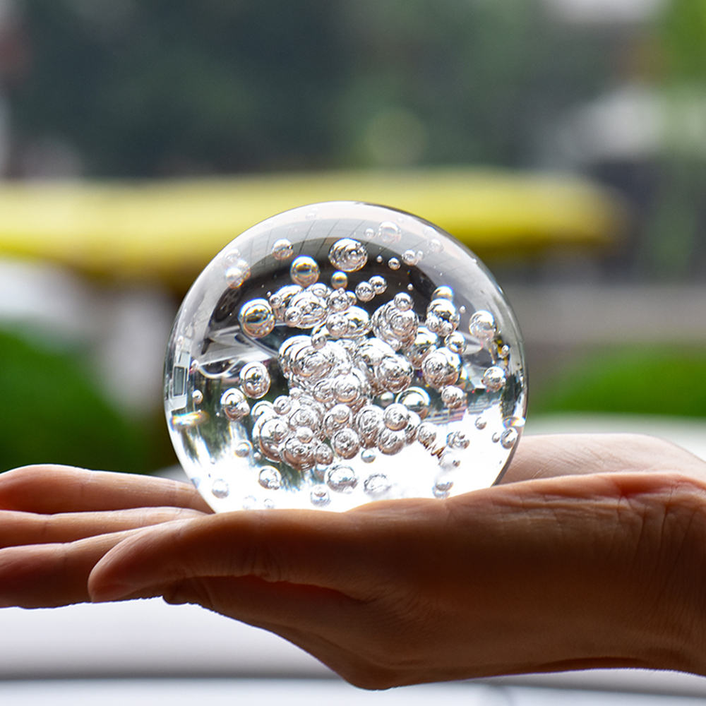 40/60/80MM Clear Bubble Crysta - Paper Weight Crystal ulasan dan harga