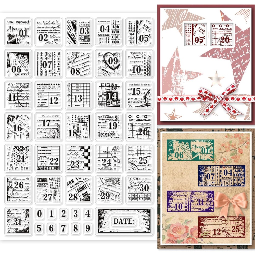 1Sheet Vintage Date Clear Stam - Rubber Date Stamp ulasan dan harga
