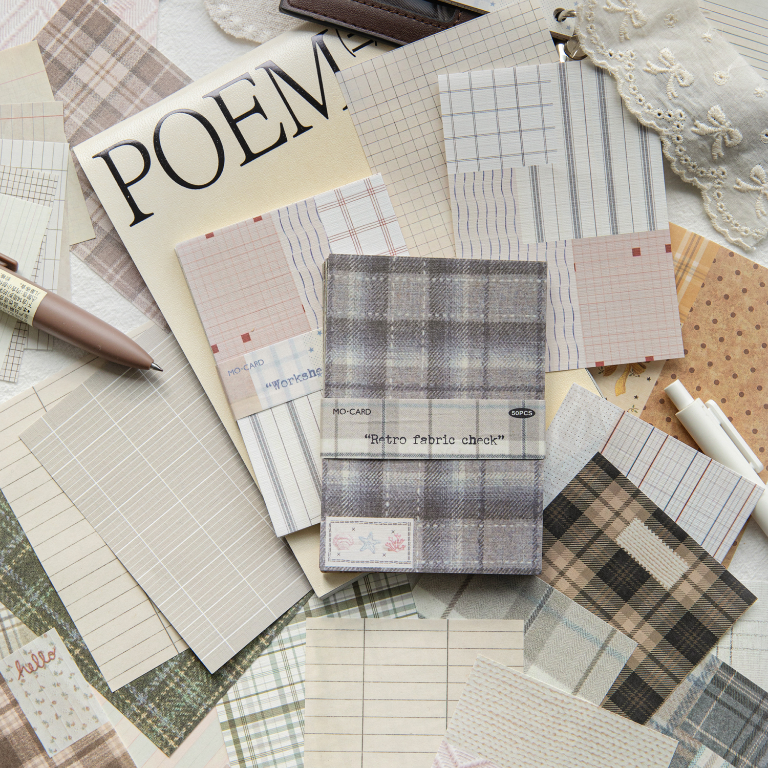 50pcs creative plaid Decor Scr - Ink Blotter Paper ulasan dan harga