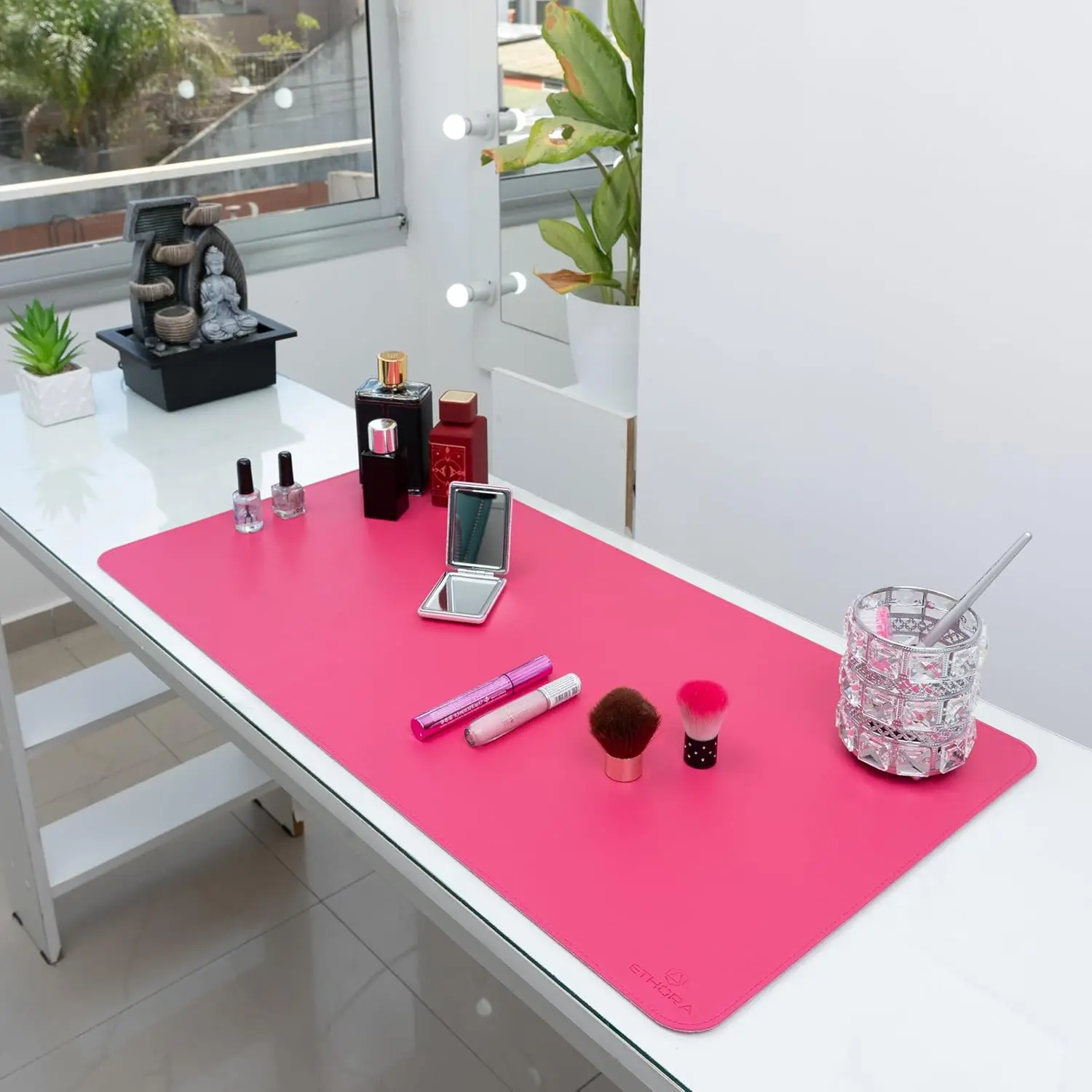 Desk Mat with Non-Slip Suede B - Leather Desk Pad ulasan dan harga