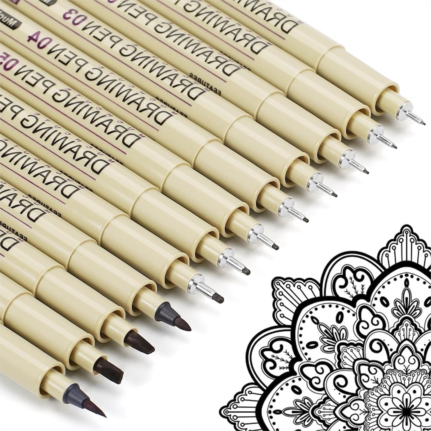 12 Black Micro Fineliner Drawi - Archive Box Set ulasan dan harga