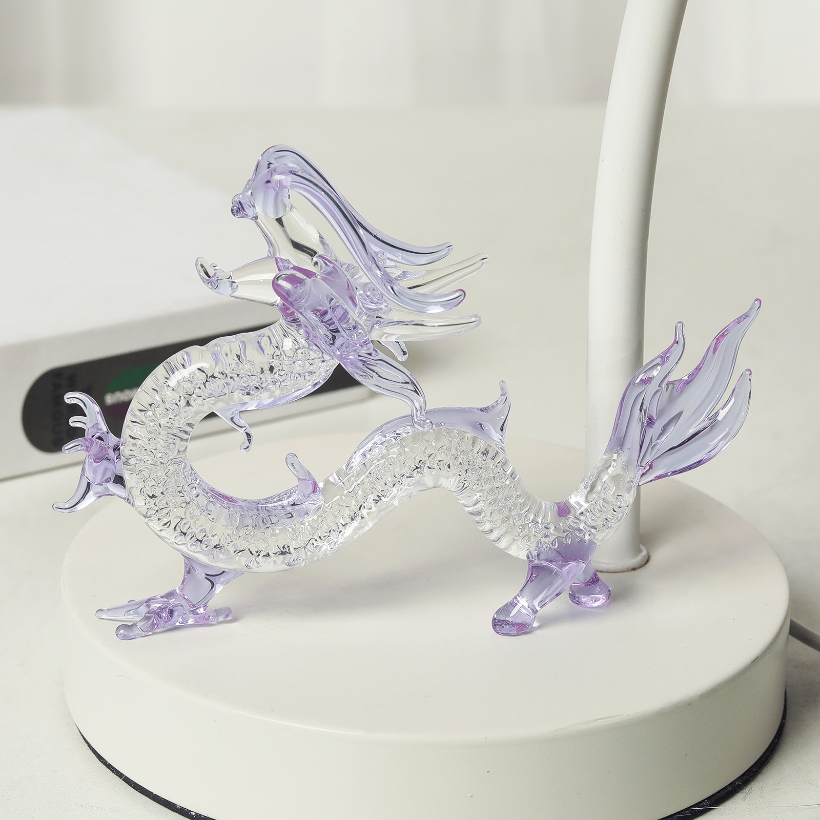 Purple Crystal Dragon Figurine - Book Weight Glass ulasan dan harga