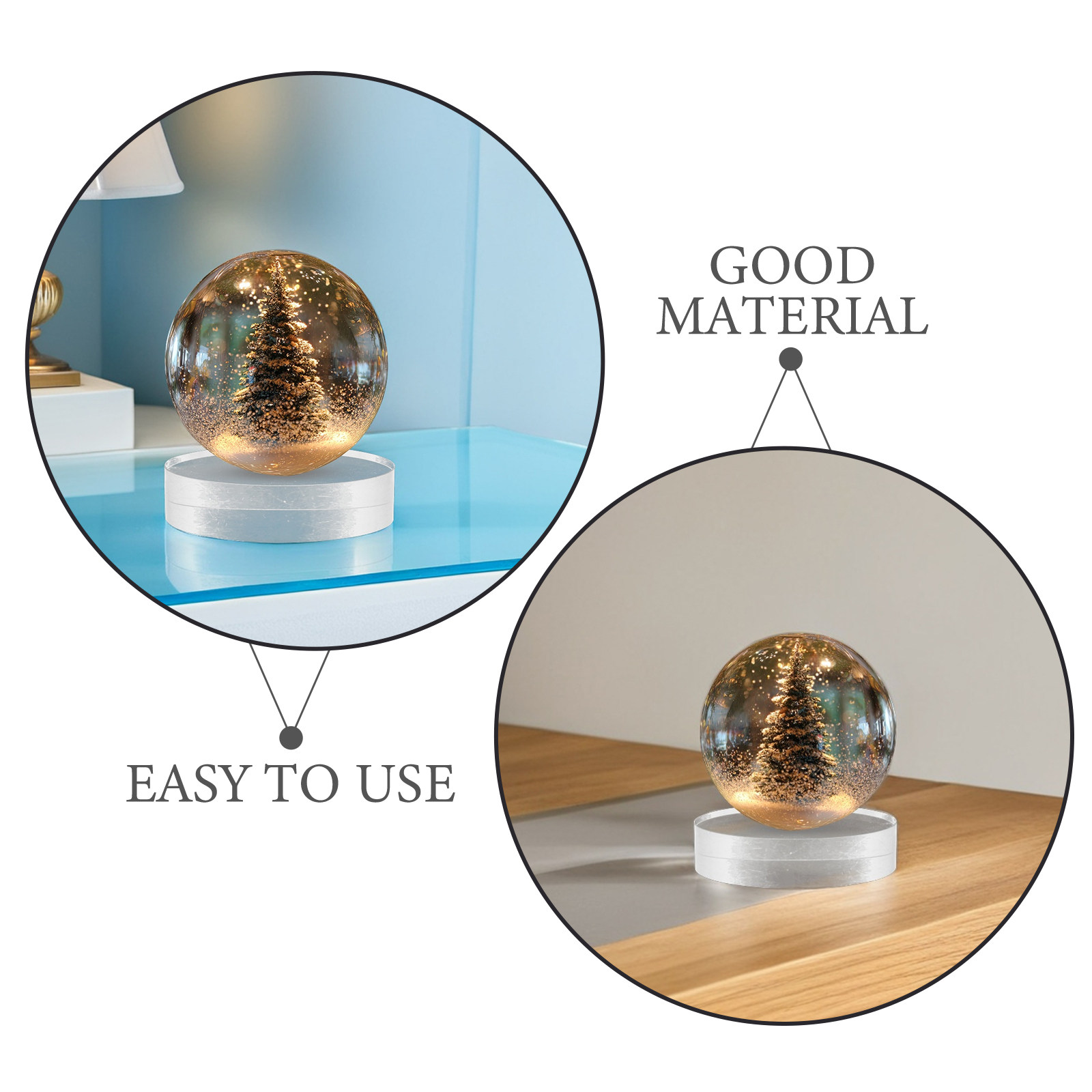 2Pcs Transparent Crystal Round - Paper Weight Crystal ulasan dan harga