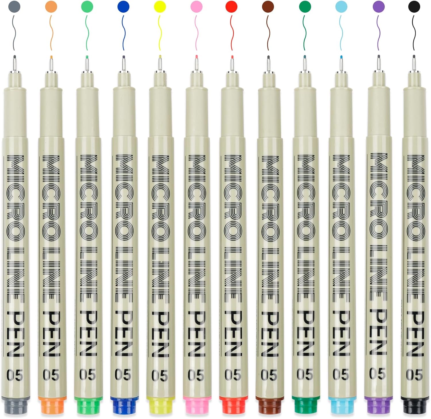12 Colored Micro Pens 0.5mm, F - Archive Box Set ulasan dan harga