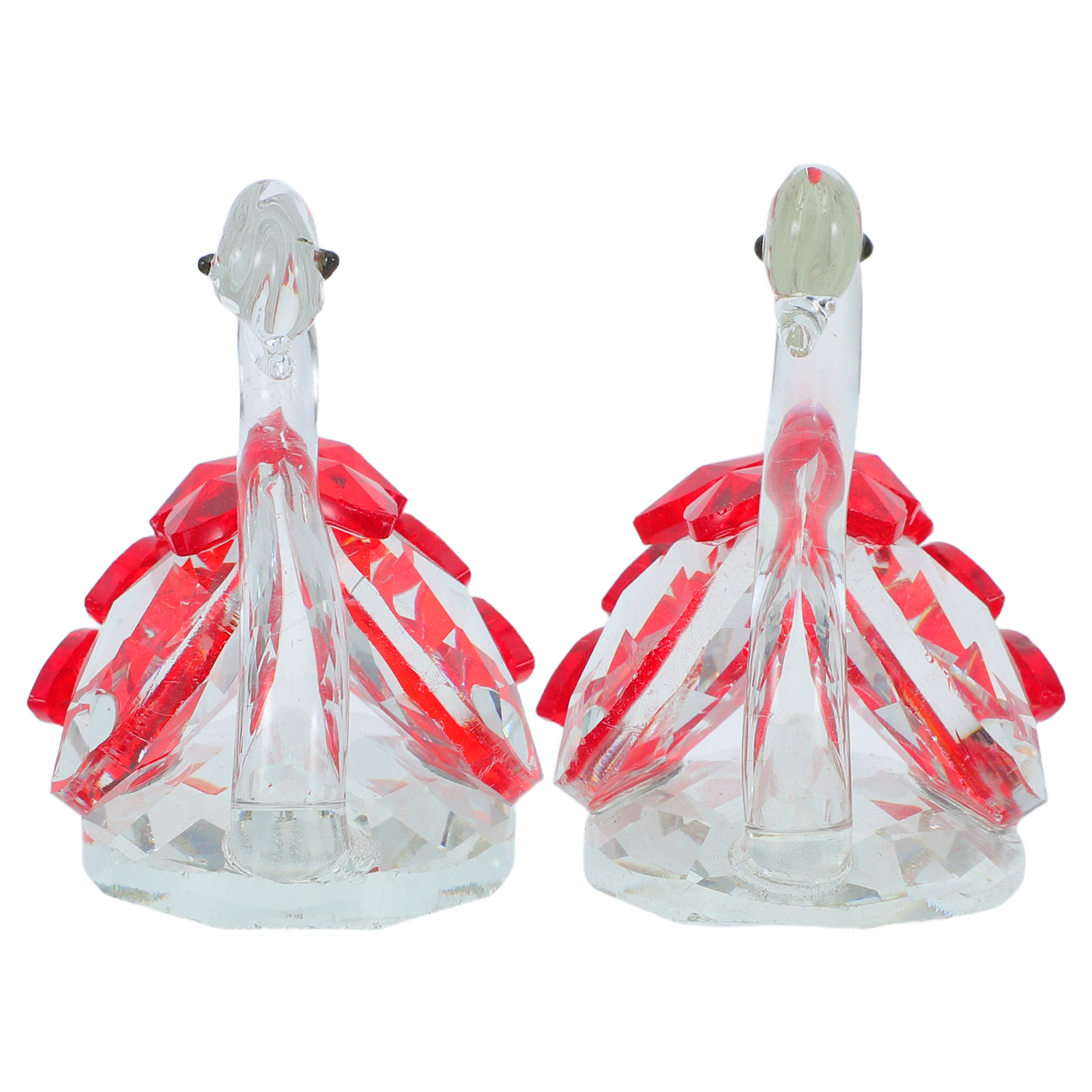 2Pcs Crystal Couple Swan Statu - Paper Weight Crystal ulasan dan harga