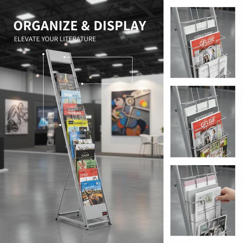 Brochure Display Rack, 10 Pock - Magazine Holder Rack ulasan dan harga