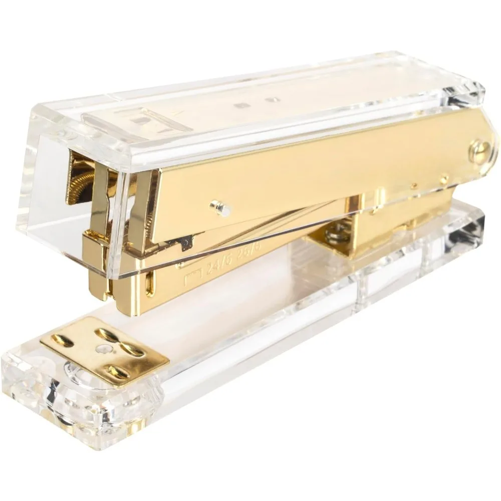 Compact Clear Acrylic Gold Sta - Stapler Half Strip ulasan dan harga
