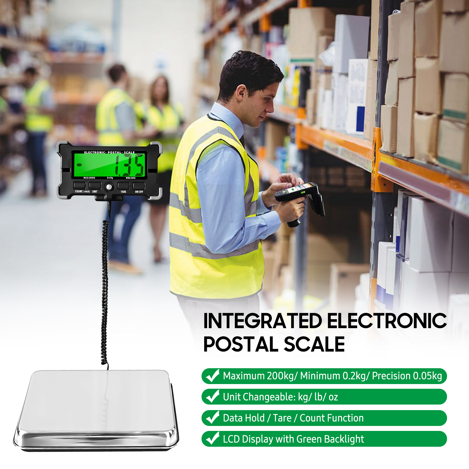 PS21 Digital Scale 200KG 120KG - Tape Dispenser Weighted ulasan dan harga